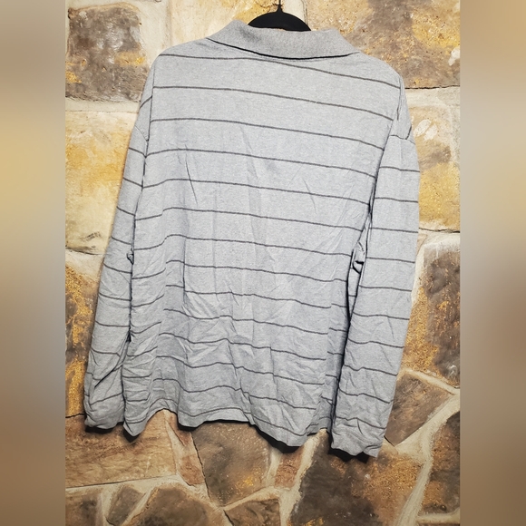St. John Bay gray striped long sleeve top - Picture 2 of 2